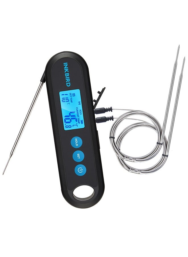 INKBIRD - INKBIRD Bluetooth Digital Meat Thermometer IHT-2PB With External Probes Backlight Display 2 Sec Instant Readout Temperature Alarms And Timers Rechargeable Food Thermometer For Grilling BBQ Cooking - Image 1