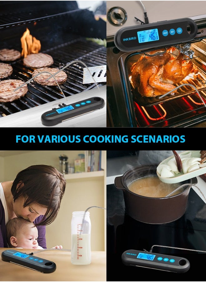INKBIRD - INKBIRD Bluetooth Digital Meat Thermometer IHT-2PB With External Probes Backlight Display 2 Sec Instant Readout Temperature Alarms And Timers Rechargeable Food Thermometer For Grilling BBQ Cooking - Image 1