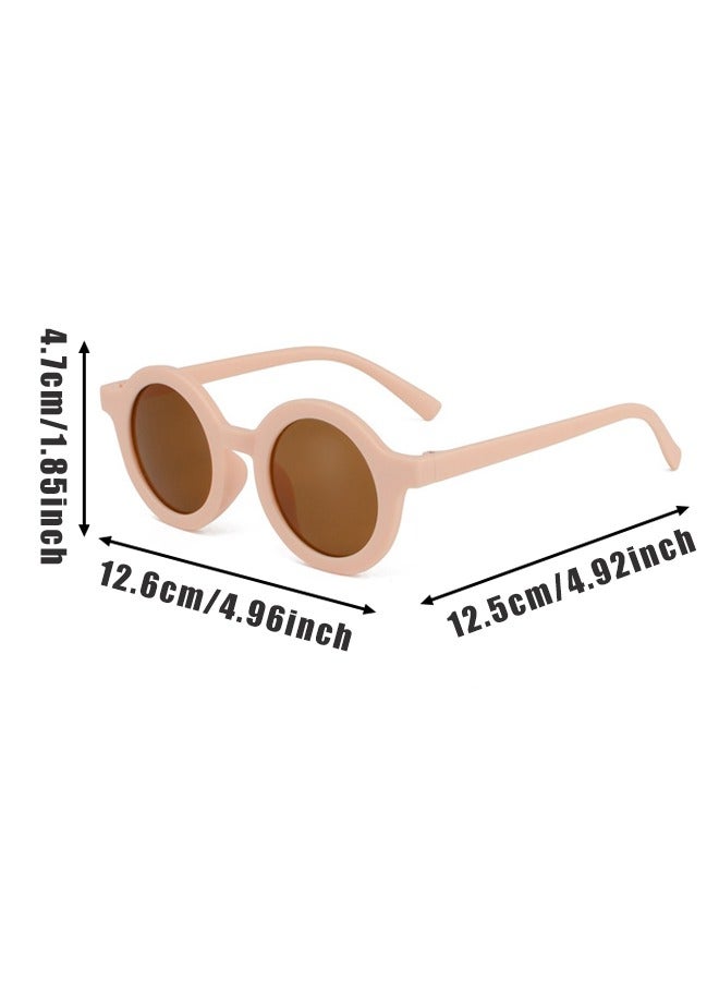 Generic Cute Round Kids Sunglasses UV Protection Flexible Rubber Glasses Shades for Girls Boys Age  - Image 2