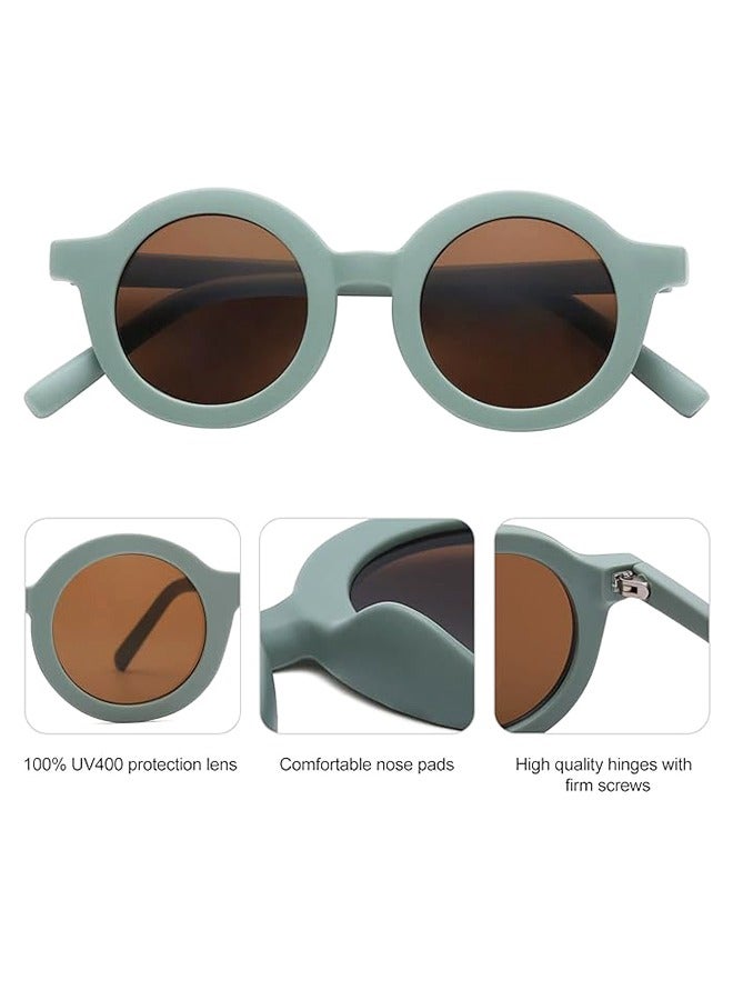 Generic Cute Round Kids Sunglasses UV Protection Flexible Rubber Glasses Shades for Girls Boys Age  - Image 3