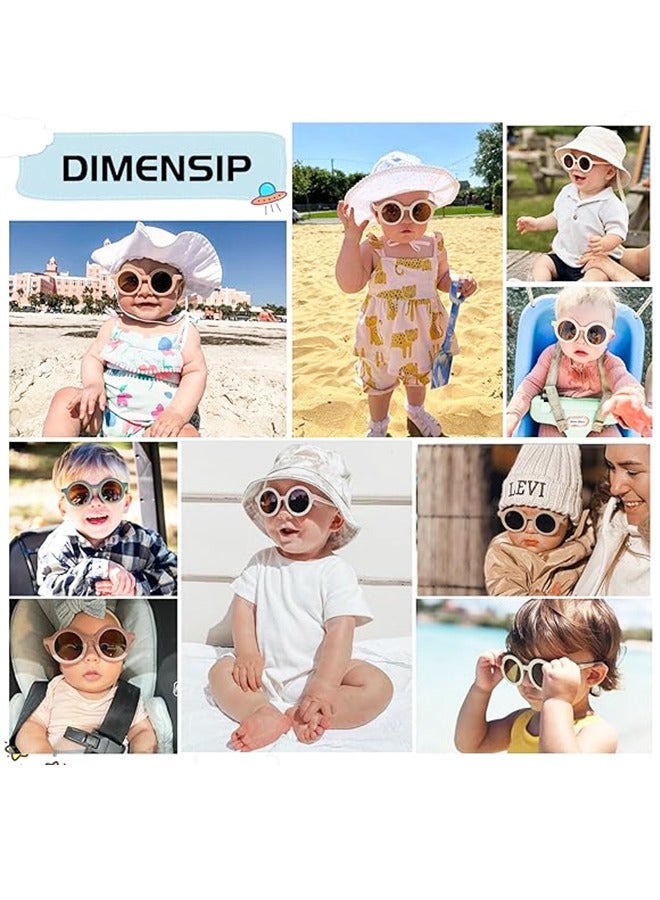 Generic Cute Round Kids Sunglasses UV Protection Flexible Rubber Glasses Shades for Girls Boys Age  - Image 4