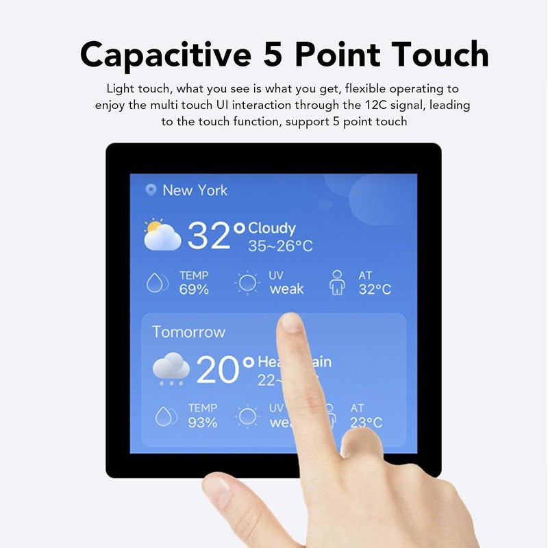 Zopsc 4 Inch Capacitive Touch LCD Development Board, S3 32 Bit WiFi BLE5, 480x480 Capacitive Touch Display for IoT Prototyping - Image 4
