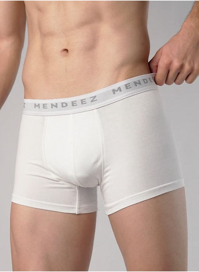 MENDEEZ - JACQUARD BOXER TRUNKS - PACK OF 3 - WHITE - Image 1