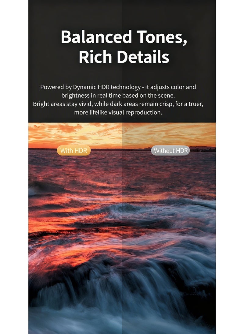 كابل Type-C إلى DP 1.4 بطول 1 متر (يدعم عمق اللون 12 بت والتقنية HDR الديناميكية) - كابل بيانات لعرض الشاشة بدقة عالية للهاتف، كابل تحويل للربط بين الهاتف والتلفزيون - Image 3