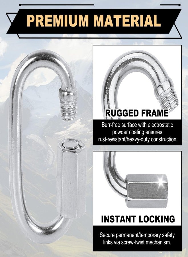 STARVAST 8mm Quick Link Oval Carabiner Chain Quick Links Connector 4pcs M8 Stainless Steel Swing Clip Screw Lock Swing Set for Swing Play Set - Image 3