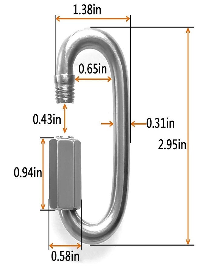 STARVAST 8mm Quick Link Oval Carabiner Chain Quick Links Connector 4pcs M8 Stainless Steel Swing Clip Screw Lock Swing Set for Swing Play Set - Image 2