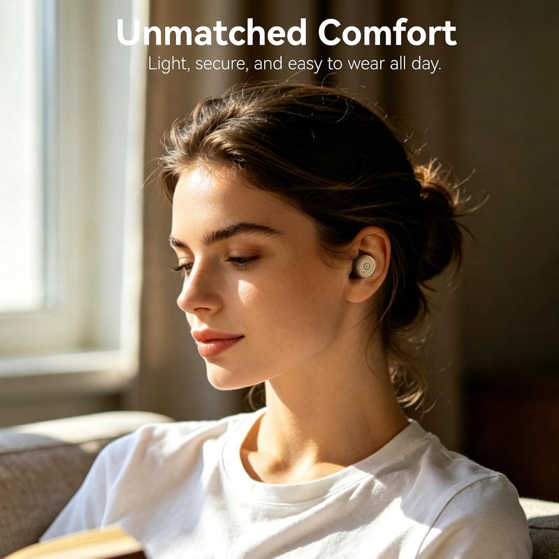توزو سماعات أذن لاسلكية T10 (إصدار مريح) بتقنية Bluetooth 5.3، مع تطبيق لتخصيص EQ، تصميم مريح، عمر بطارية 55 ساعة، علبة شحن لاسلكية، مقاومة للماء IPX8، سماعة داخل الأذن، إصدار جديد - Image 4