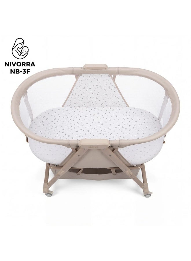 Nivorra NB‑3F Foldable Baby Crib with Rocking Function, 4 Height Levels and Soft Mattress - Image 4