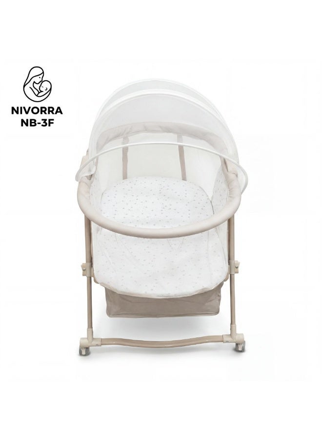 Nivorra NB‑3F Foldable Baby Crib with Rocking Function, 4 Height Levels and Soft Mattress - Image 3