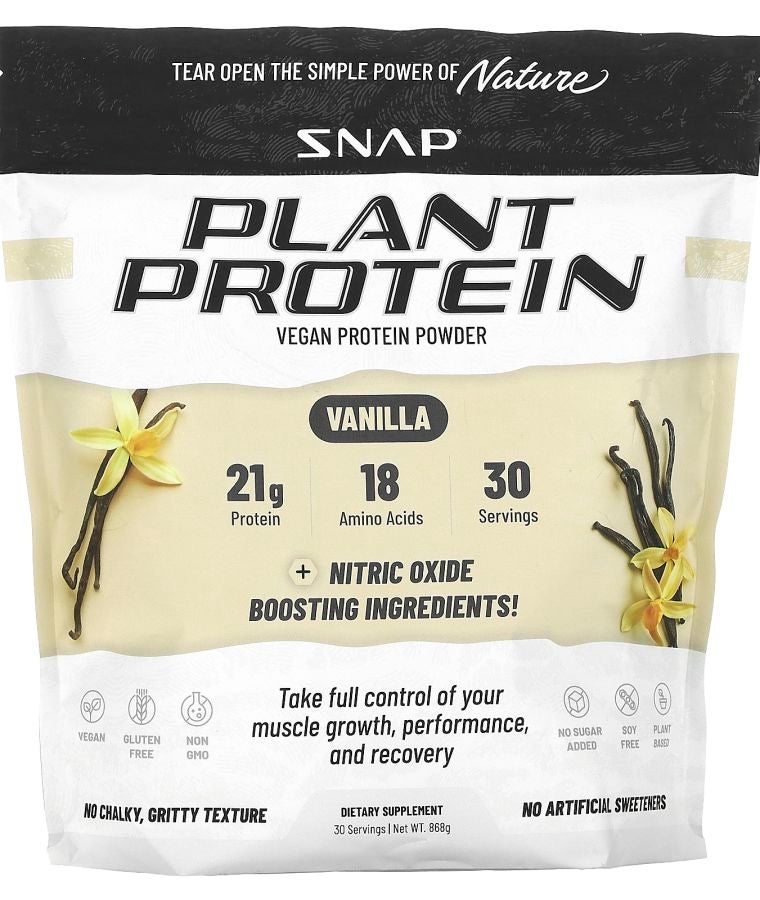 SNAP SUPPLEMENTS Plant Protein with Nitric Oxide Booster Vanilla 868 g