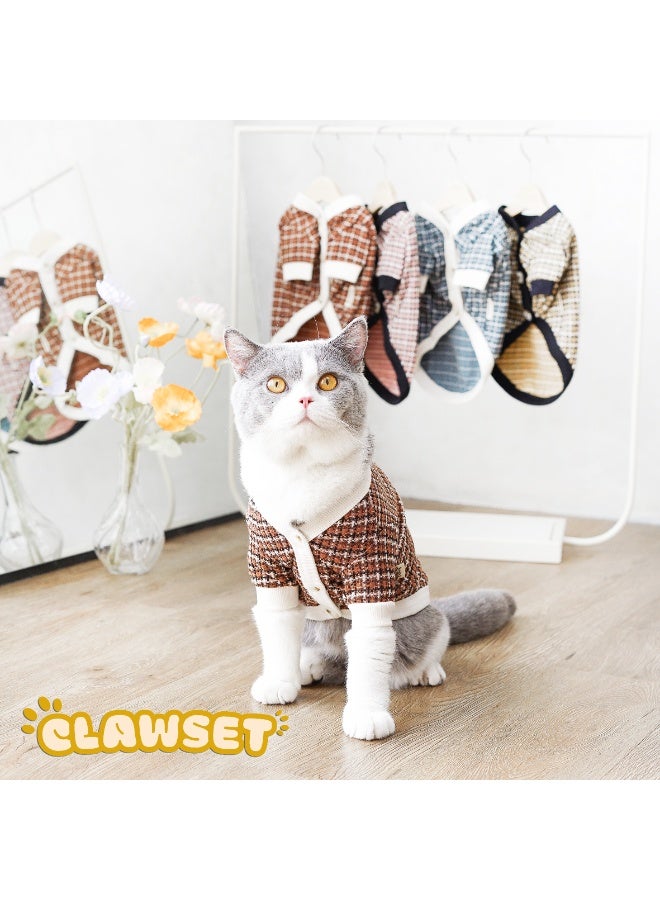 CLAWSET MIKO CARDIGAN DOG CLOTHES DOG FASHION DOG APPAREL MEDIUM SIZE BROWN - Image 2