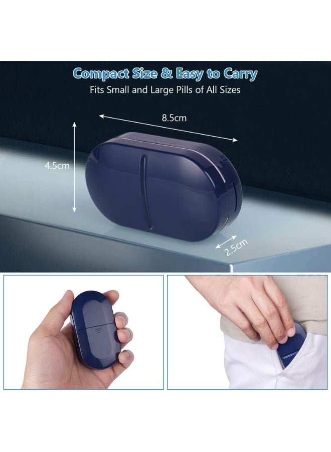 Pill Tablet Cutter, 1PCS Portable Pill Splitter with Blade and Storage Compartment, Round Tablet Pill Dispenser for Small and Large Pills Cut in Half Quarter, Elderly, Child, Pet, Travel - Image 4