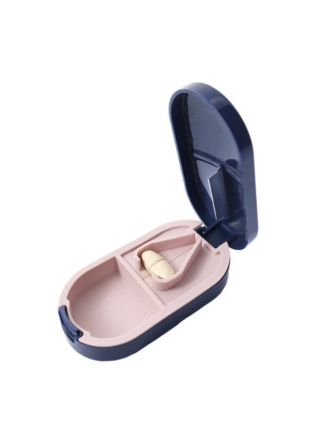 Pill Tablet Cutter, 1PCS Portable Pill Splitter with Blade and Storage Compartment, Round Tablet Pill Dispenser for Small and Large Pills Cut in Half Quarter, Elderly, Child, Pet, Travel - Image 2