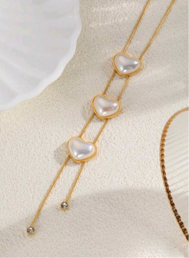 Trendy Stainless Steel Gold Plated Jewellery Set For Women - Image 5