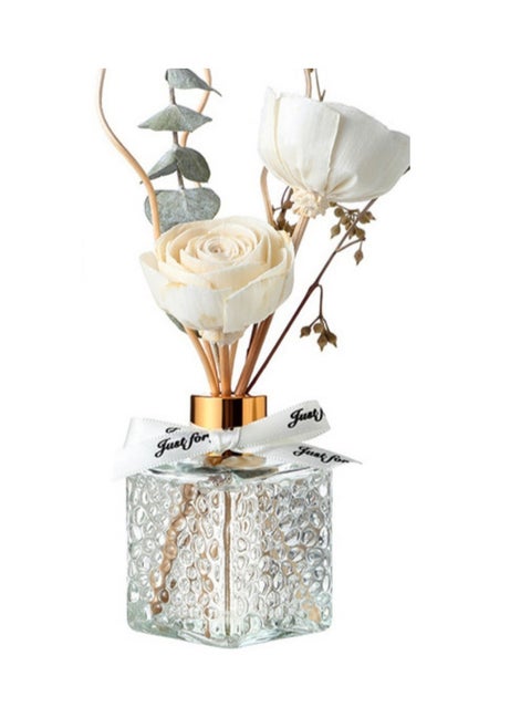 Rose Fraganced  80ml Flower Reed Diffuser Set Scent Diffuser With Sticks Home Fragrance Flower Diffuser For Home Office Bathroom Shelf