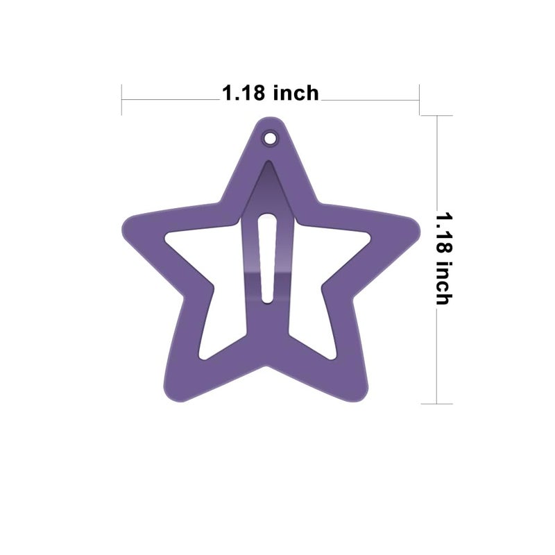 ECADY 100-Piece Metal Snap Hair Clips for Girls, Toddlers, and Kids - Perfect for Fine Hair, Thick Hair, and More - Featuring Fun Star Designs - Image 2