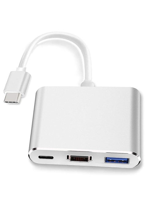USB-C to HDMI Adapter Supports 4K - 30Hz - 3 in 1 Type C Cable for MacBook Pro 2017 - 2018, Mac, iMac, Chrome and More USB 3.0 Devices Multicolor Type M