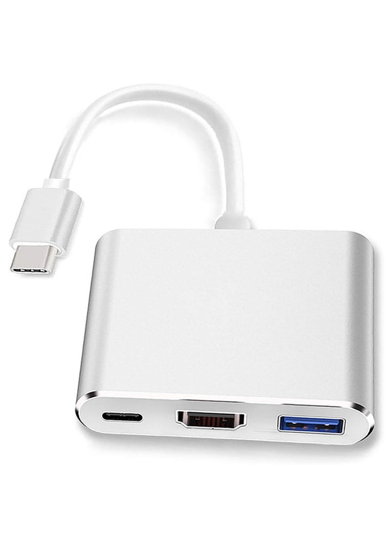 Generic - USB-C to HDMI Adapter Supports 4K - 30Hz - 3 in 1 Type C Cable for MacBook Pro 2017 - 2018, Mac, iMac, Chrome and More USB 3.0 Devices Multicolor Type M - Image 1