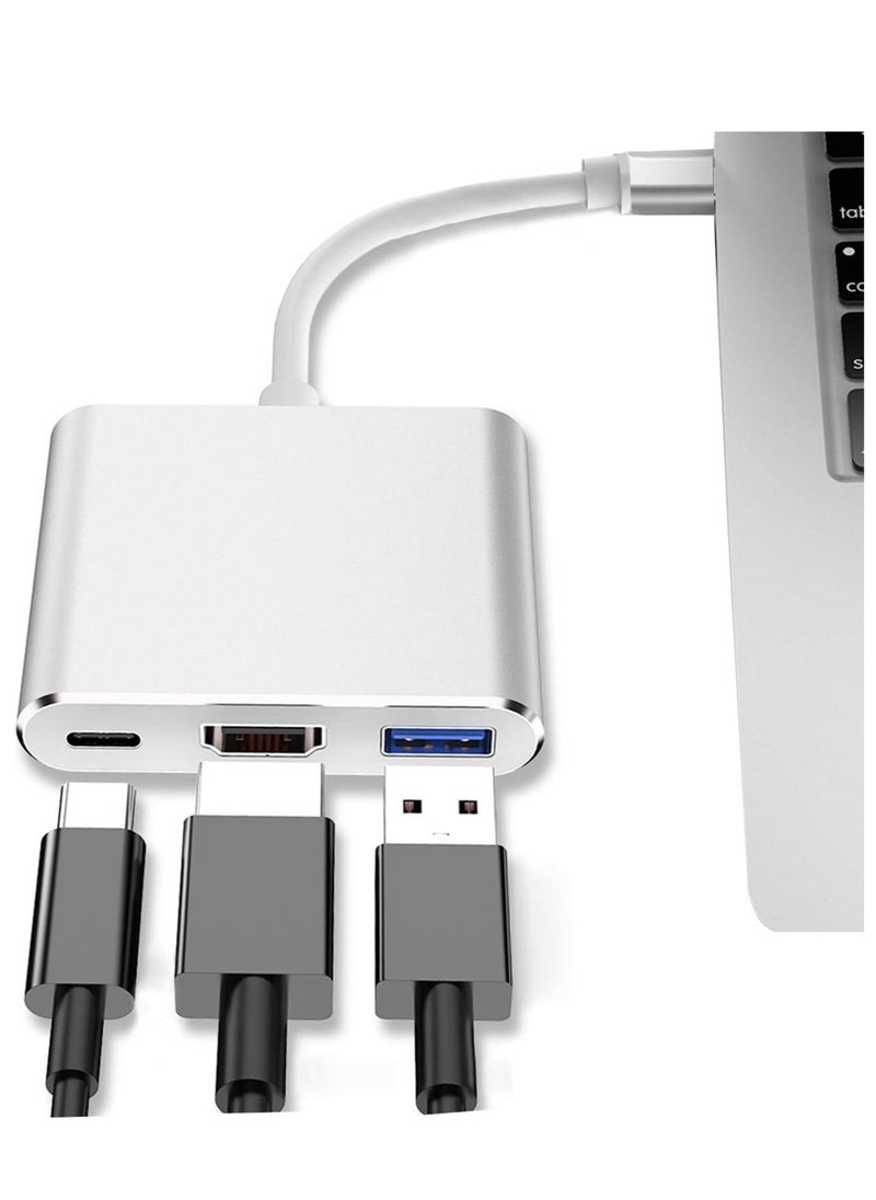 Generic - USB-C to HDMI Adapter Supports 4K - 30Hz - 3 in 1 Type C Cable for MacBook Pro 2017 - 2018, Mac, iMac, Chrome and More USB 3.0 Devices Multicolor Type M - Image 1