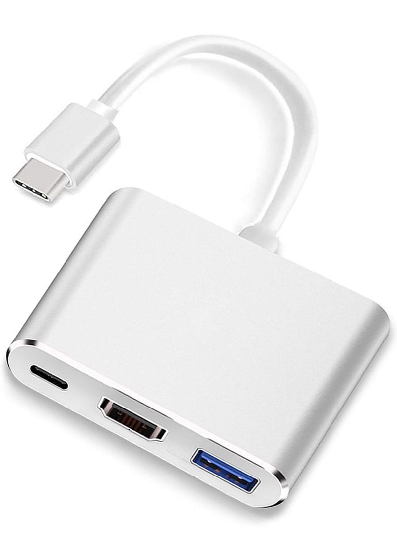 Generic - USB-C to HDMI Adapter Supports 4K - 30Hz - 3 in 1 Type C Cable for MacBook Pro 2017 - 2018, Mac, iMac, Chrome and More USB 3.0 Devices Multicolor Type M - Image 1