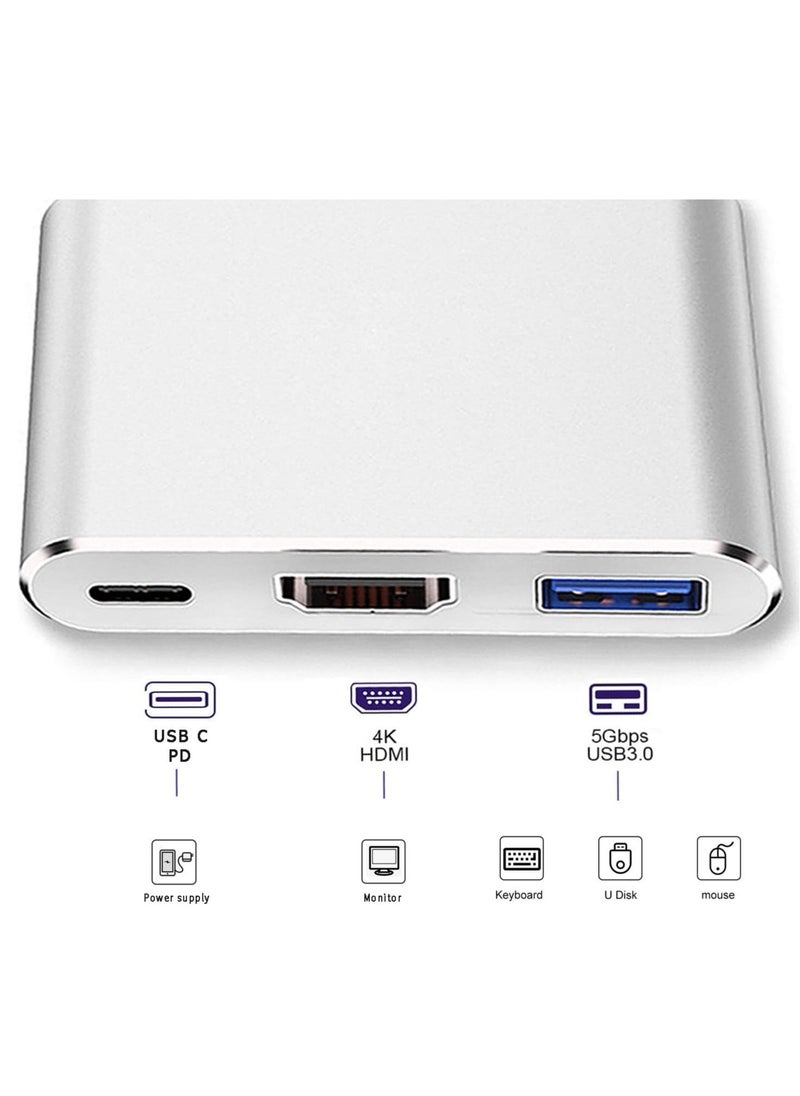 Generic - USB-C to HDMI Adapter Supports 4K - 30Hz - 3 in 1 Type C Cable for MacBook Pro 2017 - 2018, Mac, iMac, Chrome and More USB 3.0 Devices Multicolor Type M - Image 1