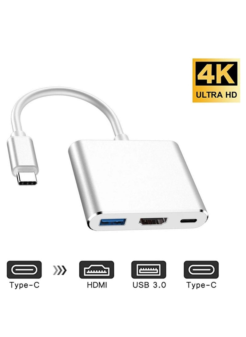 Generic - USB-C to HDMI Adapter Supports 4K - 30Hz - 3 in 1 Type C Cable for MacBook Pro 2017 - 2018, Mac, iMac, Chrome and More USB 3.0 Devices Multicolor Type M - Image 1