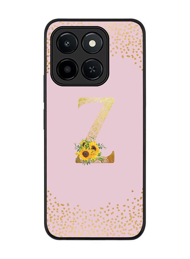 Stylizedd For Honor X6c Case,Slim fit Camera Protection, Shockproof Thin Phone cover  - Custom Floral Monogram - Z  (Pink )