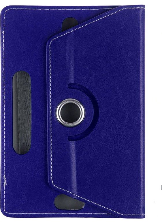 TahTicMer - Hometech T800 Tablet Case Leather Stand Rotating Universal 8 "Navy Blue - Image 1