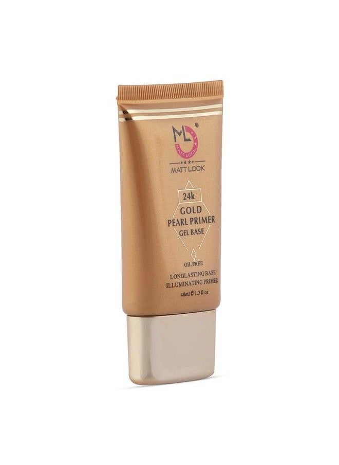 matt look Mattlook 24K Gold Pearl Primer Gel Base Oil Free & Longlasting (40Ml)  - Image 4