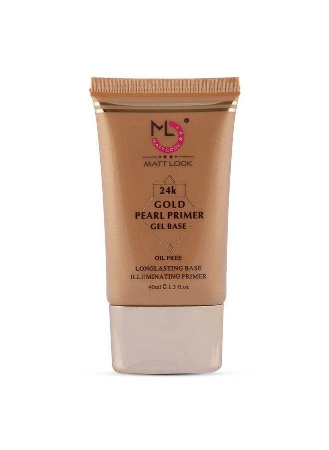 matt look Mattlook 24K Gold Pearl Primer Gel Base Oil Free & Longlasting (40Ml)  - Image 2