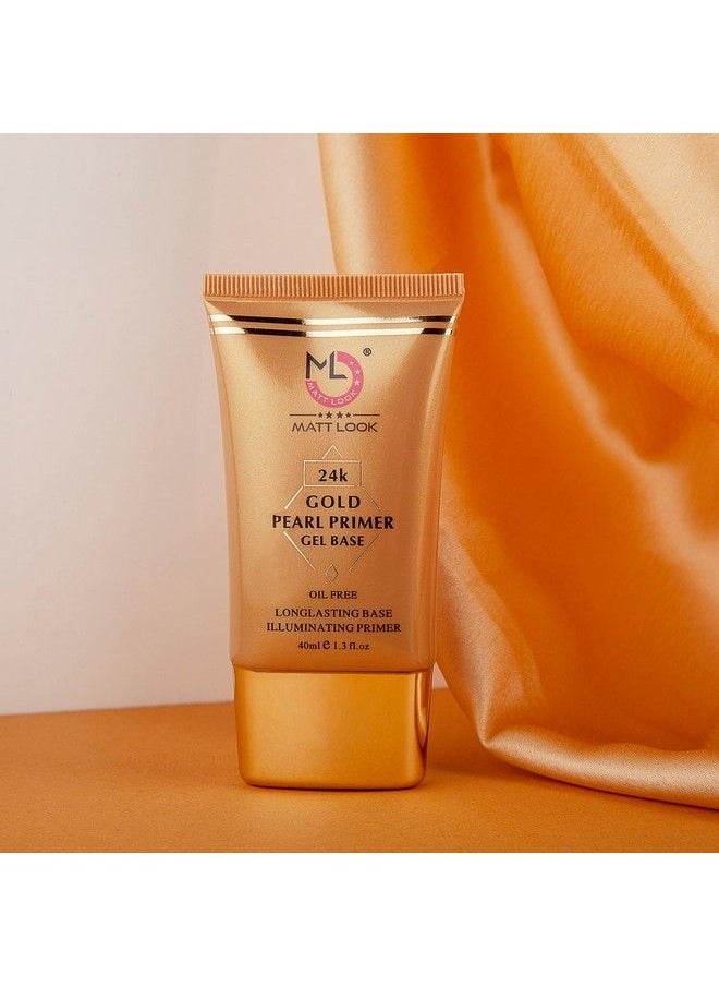 matt look Mattlook 24K Gold Pearl Primer Gel Base Oil Free & Longlasting (40Ml)  - Image 5