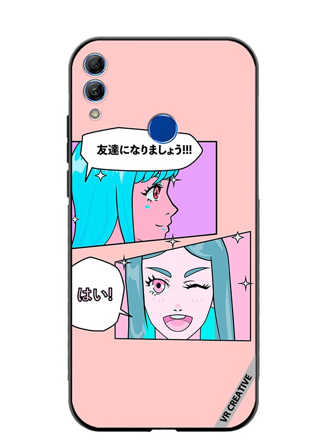VR CREATIVE Protective Case Cover For Honor 10 Lite Cute Pastel Collage With Manga Comics Frames With Anime Characters Design Multicolour