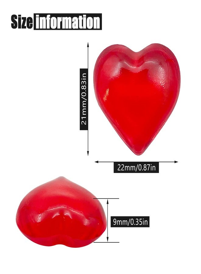 LYFJXX 200pcs 3D Red Acrylic Heart 22 mm Acrylic Hearts Shaped Plastic Heart Vase Filler Table Decor Pink&Red - Image 2