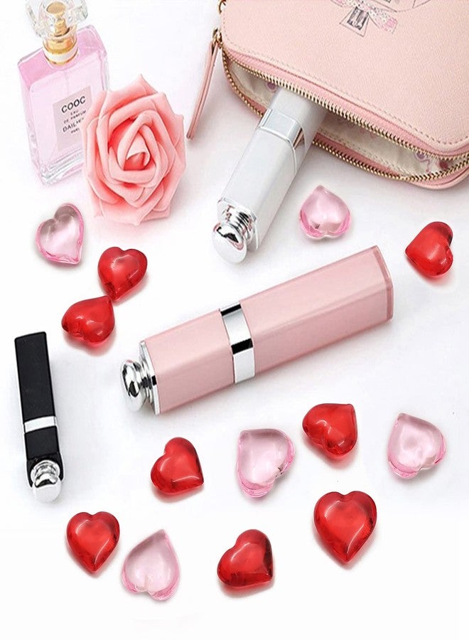LYFJXX 200pcs 3D Red Acrylic Heart 22 mm Acrylic Hearts Shaped Plastic Heart Vase Filler Table Decor Pink&Red - Image 5