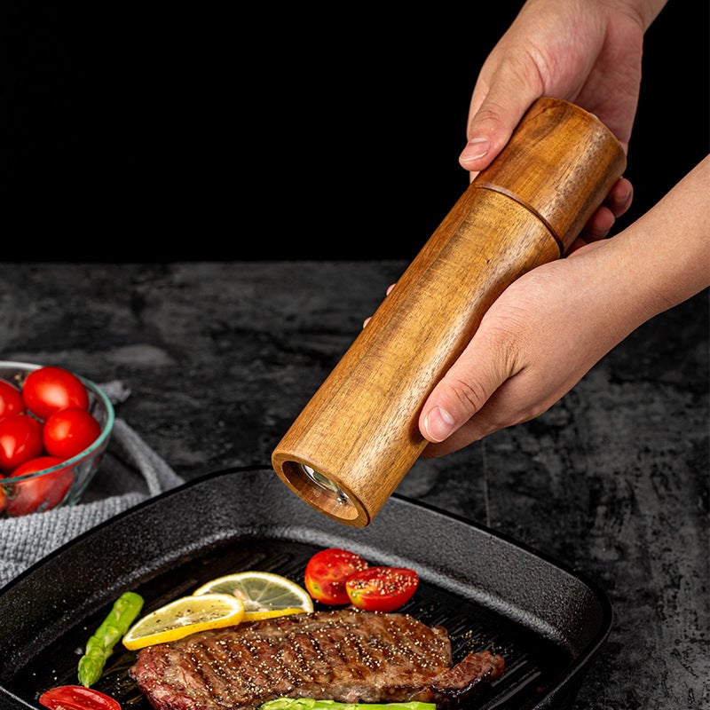 Pepper Grinder Household Zanthoxylum Sea Salt Pepper Grinder Manual Acacia Wood Grinder Seasoning Bottle Kitchen Tools - Image 3