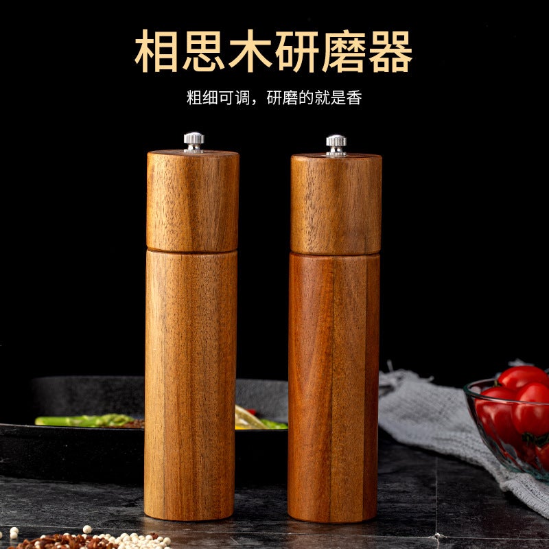 Pepper Grinder Household Zanthoxylum Sea Salt Pepper Grinder Manual Acacia Wood Grinder Seasoning Bottle Kitchen Tools - Image 2
