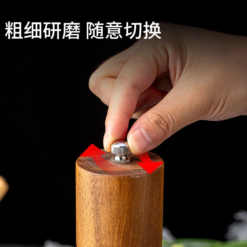 Pepper Grinder Household Zanthoxylum Sea Salt Pepper Grinder Manual Acacia Wood Grinder Seasoning Bottle Kitchen Tools - Image 5