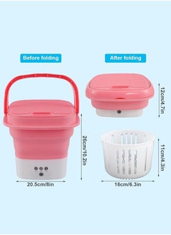 Yuwell Folding Washing Machine Mini Automatic Clothes Washing Machine Portable Lightweight Automatic Washing Machine With Detachable Drain Basket 8 Liter Portable Washer Spin Dryer With 3 Adjustable Modes  - Image 3