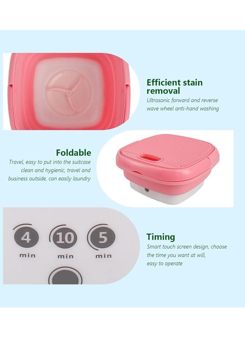 Folding Washing Machine Mini Automatic Clothes Washing Machine Portable Lightweight Automatic Washing Machine With Detachable Drain Basket 8 Liter Portable Washer Spin Dryer With 3 Adjustable Modes