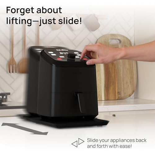 Ibyx Elegant Sliding Tray for Your Coffee Maker & Heavy Kitchen Appliances - Sturdy, Slides Easily from Under The Cabinet (Black, 9.5”W x 14”D) - Image 2