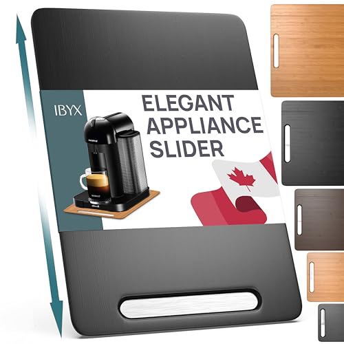 Ibyx Elegant Sliding Tray for Your Coffee Maker & Heavy Kitchen Appliances - Sturdy, Slides Easily from Under The Cabinet (Black, 9.5”W x 14”D) - Image 1
