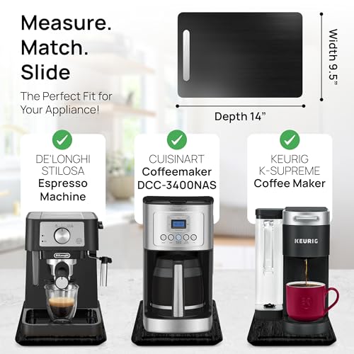 Ibyx Elegant Sliding Tray for Your Coffee Maker & Heavy Kitchen Appliances - Sturdy, Slides Easily from Under The Cabinet (Black, 9.5”W x 14”D) - Image 5