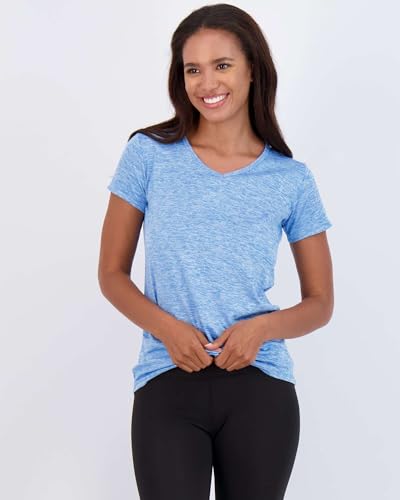 REALESSENTIALS Real Essentials 5 Pack: Women's Dry Fit Short Sleeve V Neck Workout Top - Fitness Pilates Gym Athletic Yoga T-Shirt (Plus Available), Set 2, XXL - Image 2