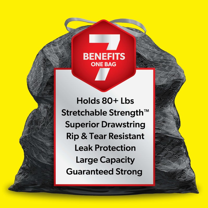 Glad Trash Bags, ForceFlex Large Garbage Bags â€š 30 Gallon Black Trash Bag â€š 68 Count (Package May Vary) - Image 2