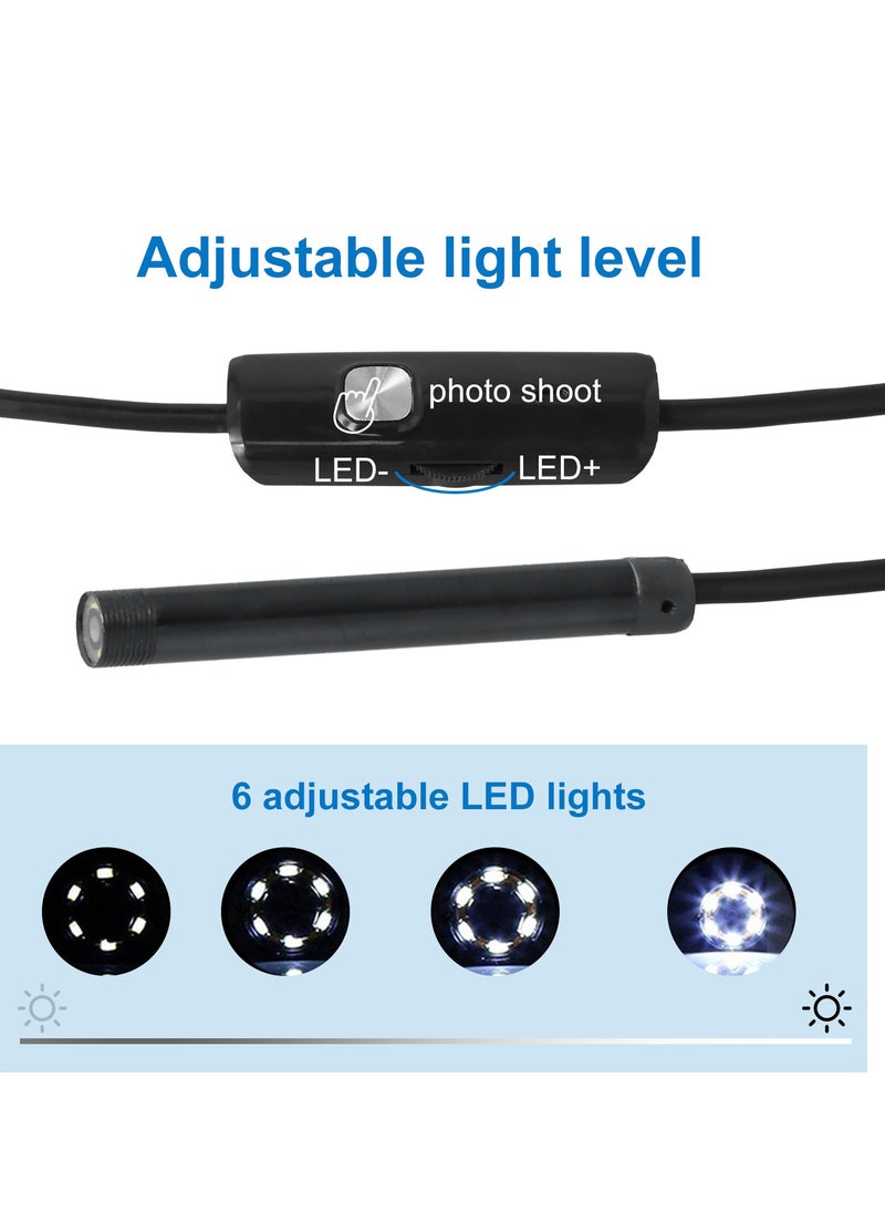 Beauenty - Endoscope Inspection Camera, Borescope Camera with Light, IP67 Waterproof Tube Sink Pipe Drain Camera, Type C Borescope, Snake Camera with 6 LED Light, Borescope Endoscope Camera for Android PC - Image 1
