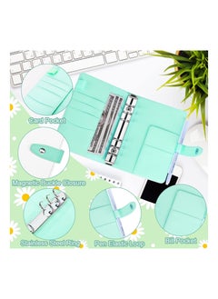 KASTWAVE Budget Binder with Cash Envelopes, A6 Stitching PU Leather Zipper Envelopes and Sheets, 12pcs for Saving Money, Organizer System  - Image 3