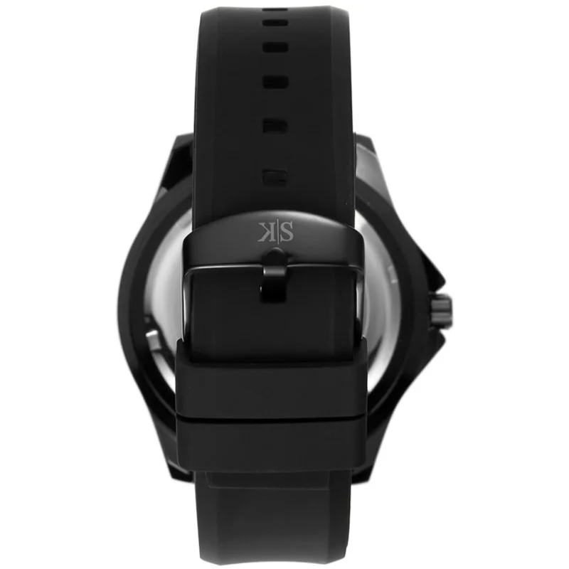 كينيث سكوت Kenneth Scott K22009-BSBB Men's Analog Display Watch & Silicone Strap Black