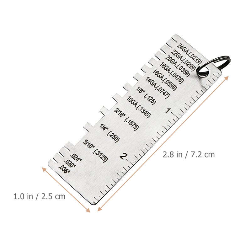 Stainless Steel Weld Gauge with Etched Numerals for Clear Reading, Ideal for Welding Tasks - Image 2