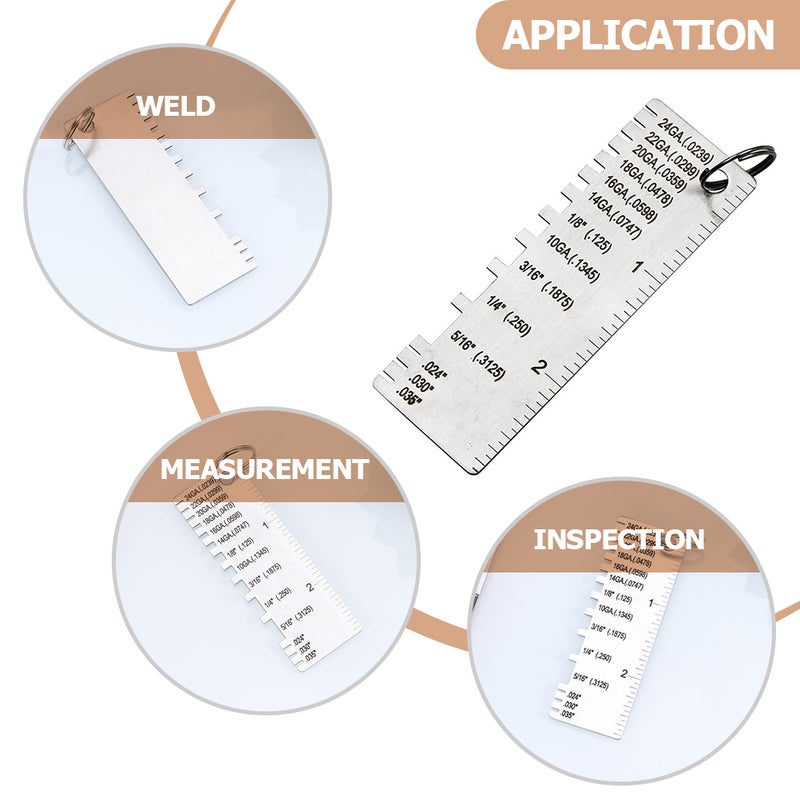 Stainless Steel Weld Gauge with Etched Numerals for Clear Reading, Ideal for Welding Tasks - Image 4