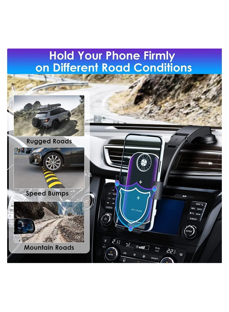 Excefore Wireless Car Charger for Samsung Galaxy Z Flip 5, [Dual Coils] Fast Charging Phone Car Mount for Air Vent Dashboard for Samsung Galaxy Z Flip 4/3/2, iPhone 14 - Image 4